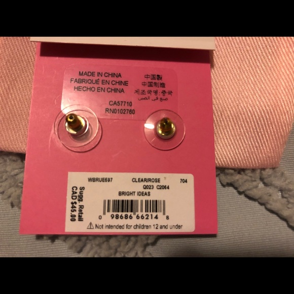 Kate Spade Clear Rose Cubic Zirconia studs - Picture 3 of 3